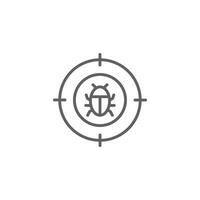 Virus Target Icon. Outline style. Malware symbol. Editable stroke. vector