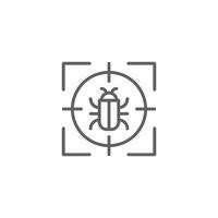 Bug, bugs, insect, testing, virus Flat Icon. outline style. Editable stroke. vector