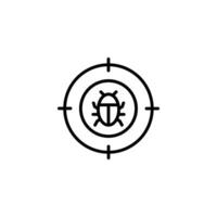 Target bug malware Icon Design Illustration. Outline style vector
