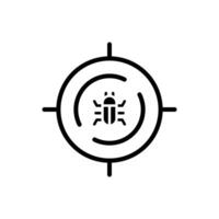 Bug Icon for Cybersecurity and Malware Analysis Software. Solid style. illustration isolated. vector