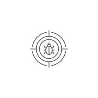 Bug Target Icon In Outline Style. Editable stroke. vector