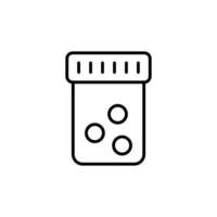 Medicine bottle line icon. Pill bottle, medical and health concept. Outline style. pills vial symbol vector