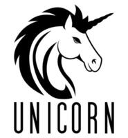 unicorn logo mythological horse with horn illustration isolated on white background vector