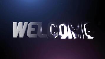 Welcome text animation in silver color with bold font style. Suitable for greetings, opening videos, real-time videos etc.