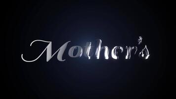 Happy Mother's Day text animation in silver color with handwritten style. Suitable for greetings, opening videos, real-time videos etc.