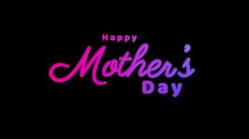 Happy Mother's Day text animation in colorful with handwritten style. Suitable for greetings, opening videos, real-time videos, etc. video