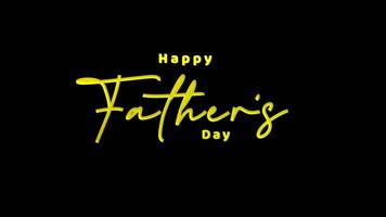 Happy Father's Day text animation in Gold Color with handwritten style. Suitable for greetings, opening videos, real-time videos, etc. video
