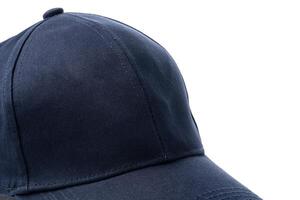 Navy Blue Baseball Cap on a White Background With Clear Lighting photo