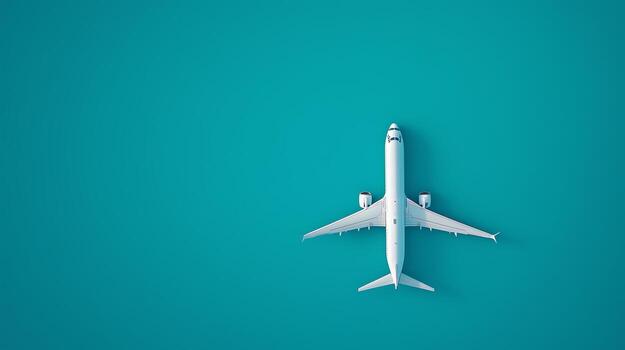 un aéreo ver de un moderno avión volador terminado un prístino turquesa mar en un claro día foto