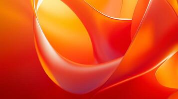 Colorful abstract design featuring curves and waves blending warm tones with a striking orange and red palette photo