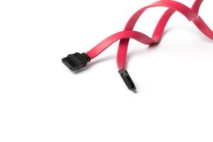 Cable computer bus with plug isolated on white background photo