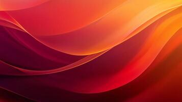 Vibrant abstract waves in shades of orange and red creating a dynamic visual effect at sunset photo