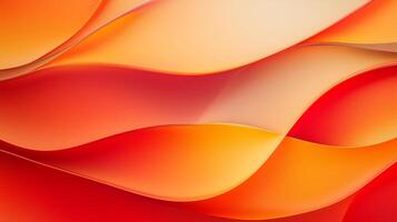 Vibrant orange and red wave patterns create a dynamic abstract design evoking warmth and energy in modern artistic style photo