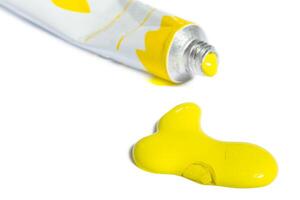 paint in tubes isolated on white photo