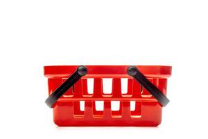 Empty shopping basket isolated on white background photo