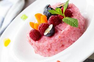 pink mochi japanese sweet rice treat photo