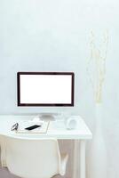 working table with computer photo