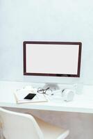 working table with computer photo