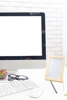 working table with computer photo