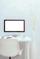 working table with computer photo