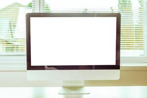 working table with computer photo