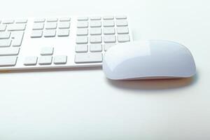 Close up image of computer office keyboard on a white background photo