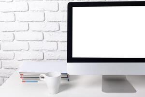 working table with computer photo