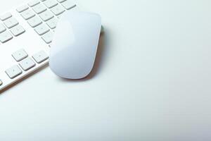 Close up image of computer office keyboard on a white background photo