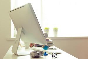 working table with computer photo