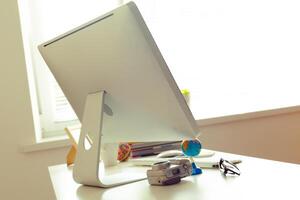 working table with computer photo