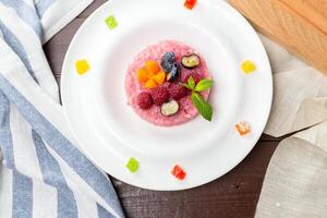 pink mochi japanese sweet rice treat photo