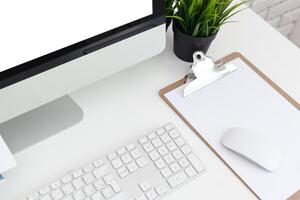 working table with computer photo