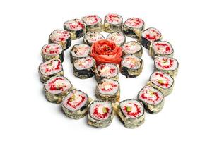 sushi set on white background photo
