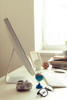 working table with computer photo