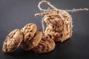Homemade cookies on a black background photo