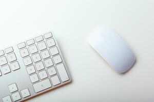 Close up image of computer office keyboard on a white background photo