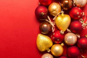 Xmas or new year composition with holiday decorations photo
