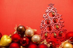 Xmas or new year composition with holiday decorations photo