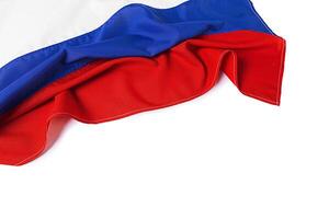 close up shot of wavy flag of Russia photo