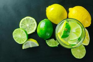 Lemonade with fresh lemon photo