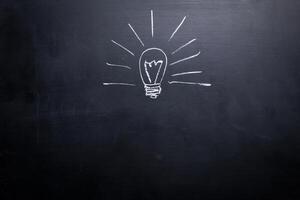 idea drawn with chalk on a blackboard photo
