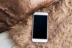 mobile, smartphone with black blank screen photo