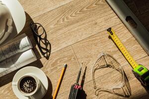 Set of architect tools photo