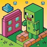 Minecraft city builder vector