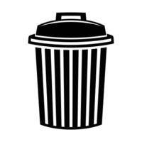 Simple Black Trash Can Icon for Clean Design vector