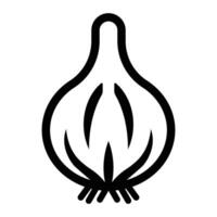 Simple Outline of a Garlic Bulb Icon vector