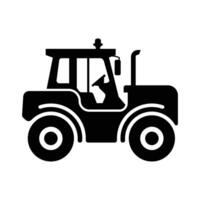Black and White Tractor Icon for Agriculture Use vector