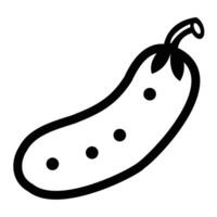 Simple Outline of a Cucumber Vegetable Illustration vector