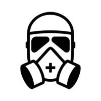 Masked Figure with Gas Mask Icon Illustration vector