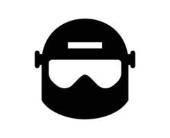 Silhouette of Protective Gear with Helmet and Goggles vector